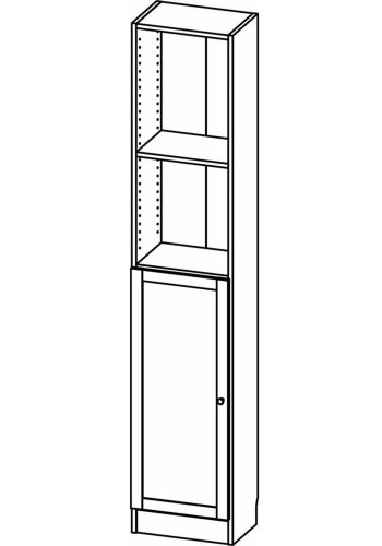 TVILUM Basic bogkasse, m. 1 lge - hvid og egetrsfarvet folie