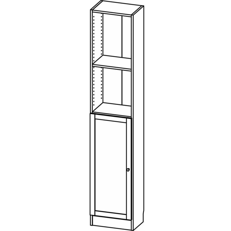TVILUM Basic bogkasse, m. 1 lge - hvid og egetrsfarvet folie