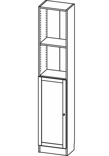 TVILUM Basic bogkasse, m. 1 lge - hvid og egetrsfarvet folie