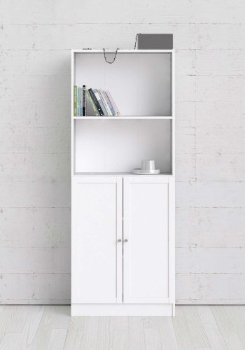 TVILUM Basic reol - hvid, m. 2 lger og 4 hylder 