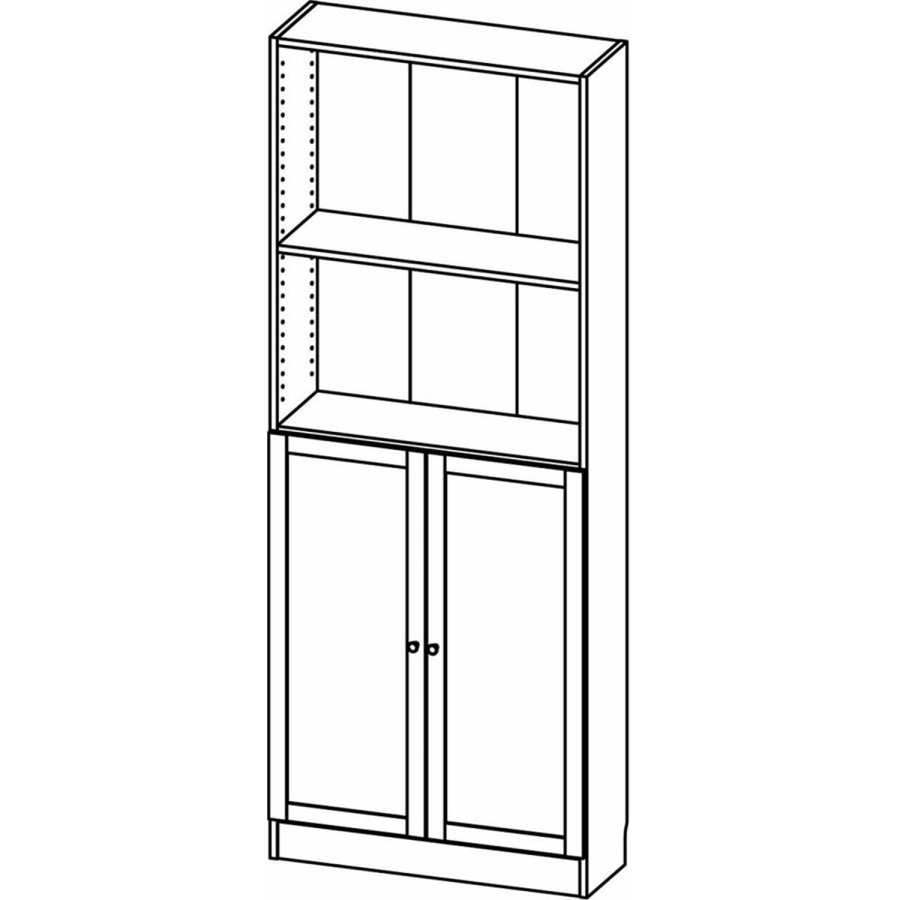 TVILUM Basic bogkasse, m. 2 lger - hvid og egetrsfarvet folie
