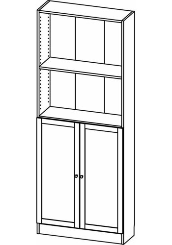 TVILUM Basic bogkasse, m. 2 lger - egetrsfarvet folie