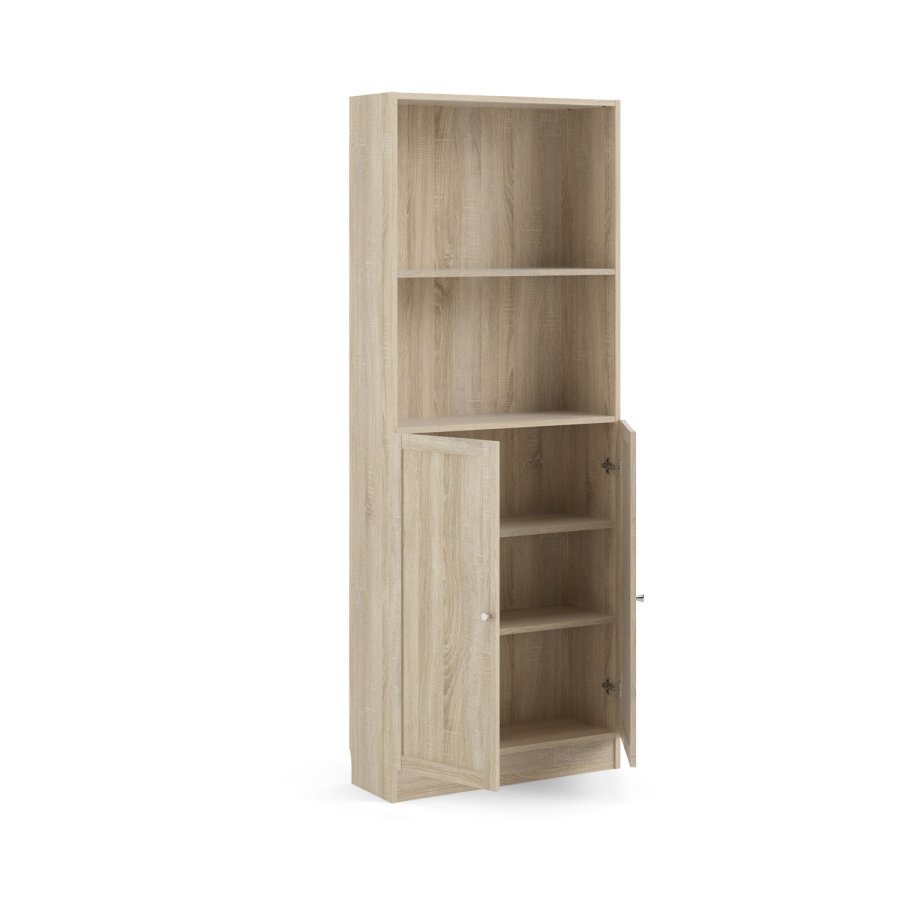 TVILUM Basic bogkasse - egetrsstruktur, m. 4 hylder 