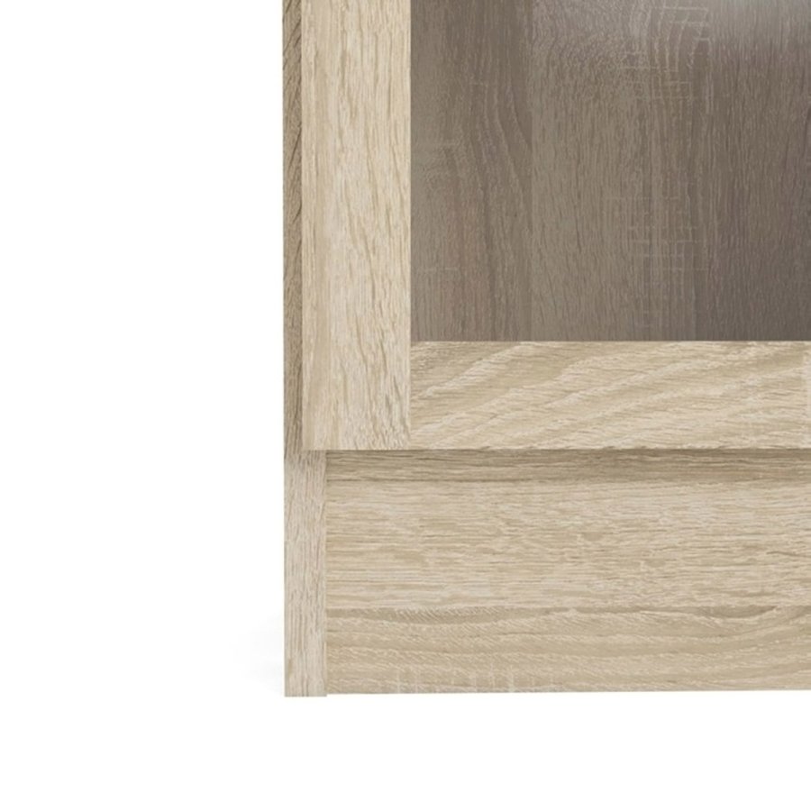 TVILUM Basic reol - klar/natur glas/egetrsstruktur, m. 1 lge og 2 hylder