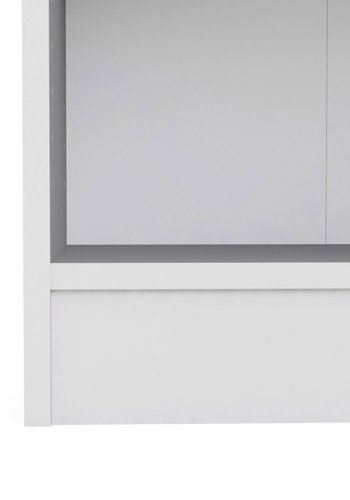 TVILUM Basic reol - klar glas og hvid, m. 2 lger og 4 hylder