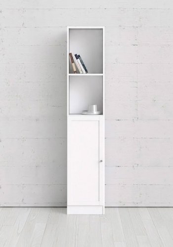 TVILUM Basic reol - hvid, m. 1 lge og 4 hylder 