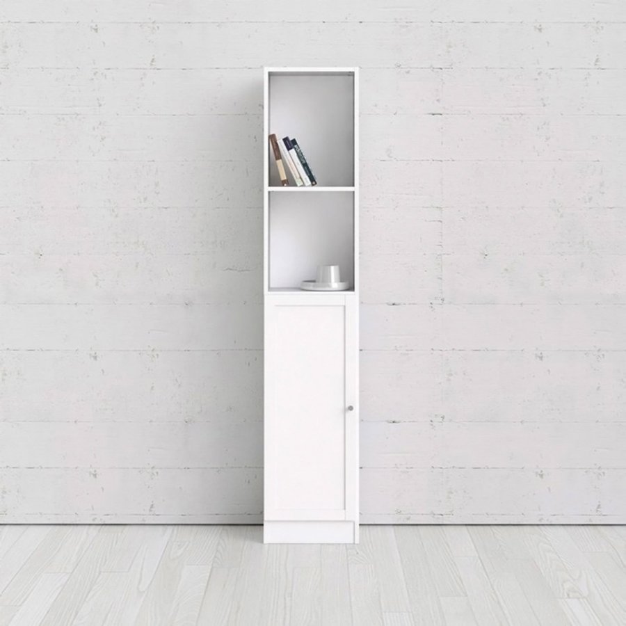 TVILUM Basic reol - hvid, m. 1 lge og 4 hylder 