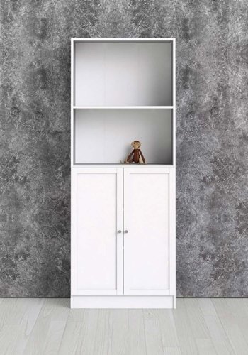 TVILUM Basic reol - hvid, m. 2 lger og 4 hylder 