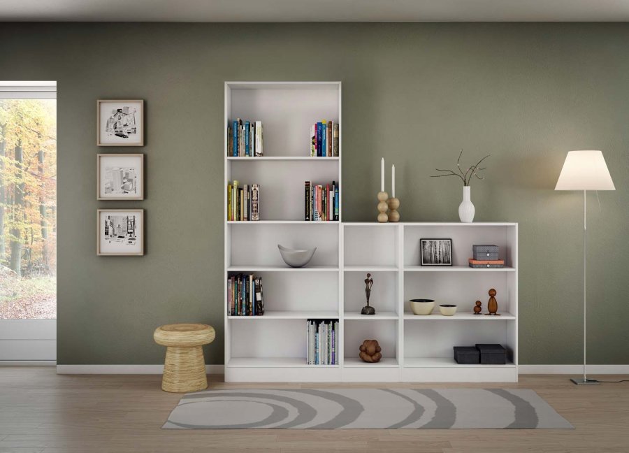 TVILUM Basic bogkasse - hvid, m. 2 hylder 