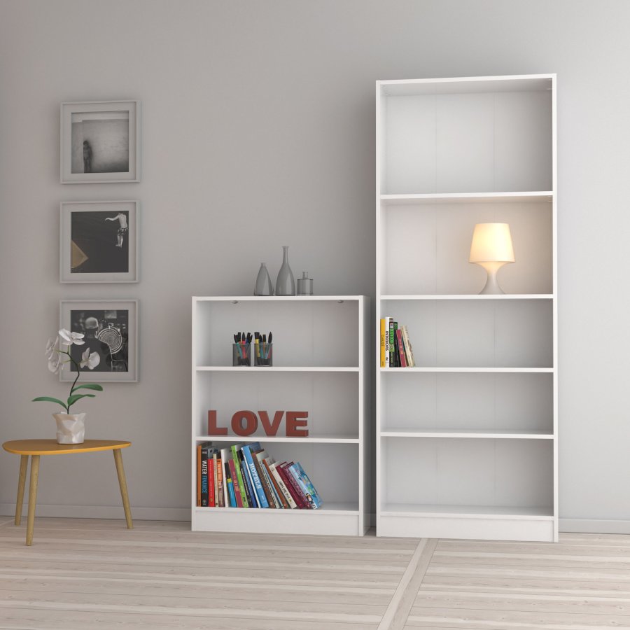 TVILUM Basic bogkasse - hvid, m. 4 hylder