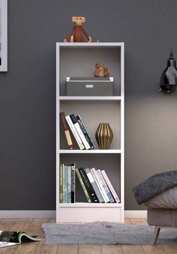 TVILUM Basic bogkasse - hvid, m. 2 hylder 