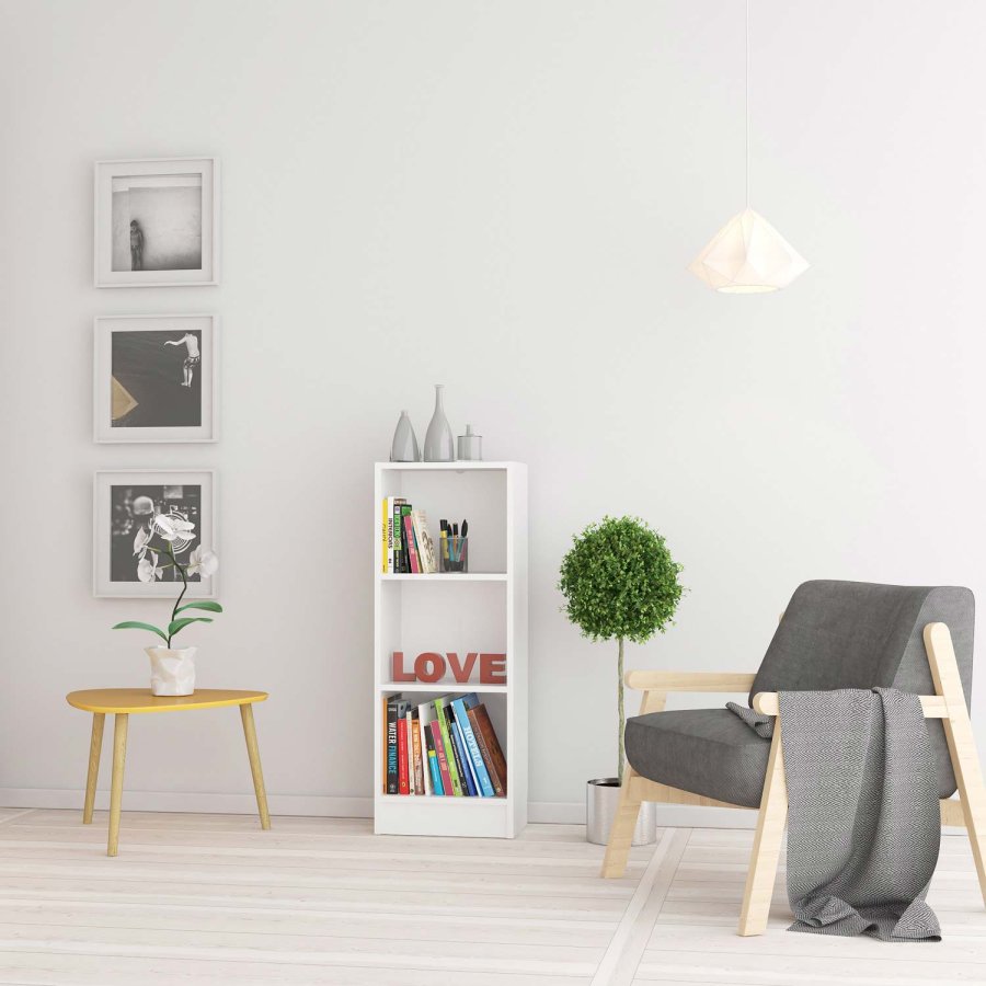 TVILUM Basic bogkasse - hvid, m. 2 hylder 