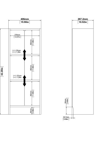 TVILUM Basic bogkasse - egetrsstruktur, m. 2 hylder