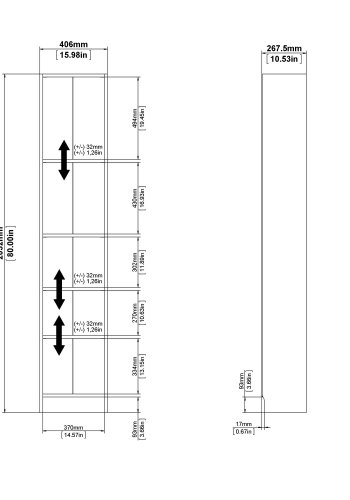 TVILUM Basic bogkasse - egetrsstruktur, m. 4 hylder