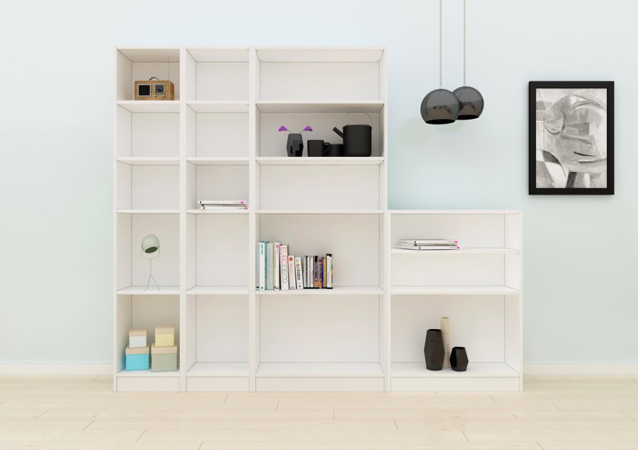 TVILUM Basic bogkasse - hvid, m. 2 hylder