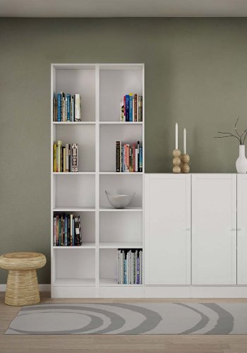 TVILUM Basic bogkasse - hvid, m. 2 hylder