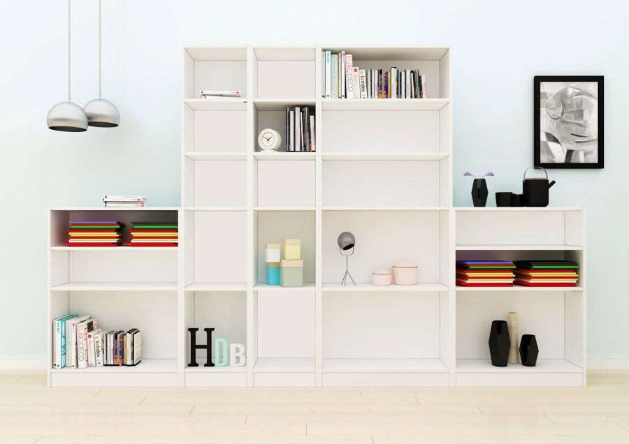 TVILUM Basic bogkasse - hvid, m. 2 hylder