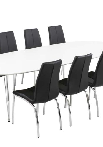 ACT NORDIC Asama spisebordsstol - sort lder PU, metalstel