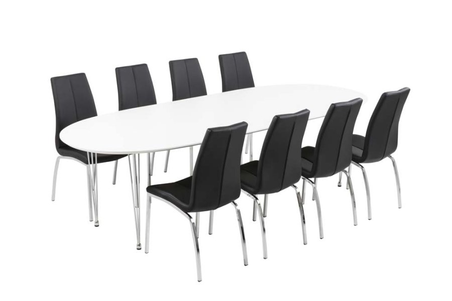 ACT NORDIC Asama spisebordsstol - sort lder PU, metalstel