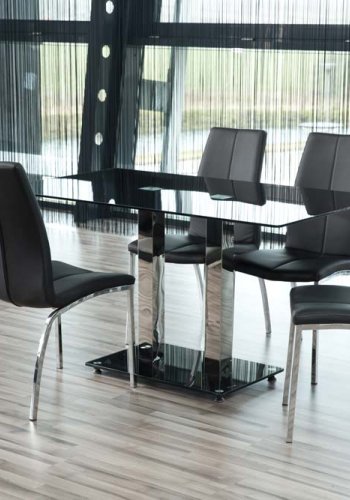 ACT NORDIC Asama spisebordsstol - sort lder PU, metalstel