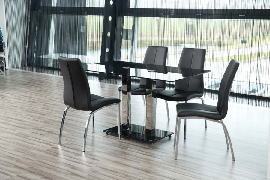 ACT NORDIC Asama spisebordsstol - sort lder PU, metalstel