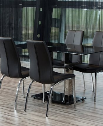 ACT NORDIC Asama spisebordsstol - sort lder PU, metalstel