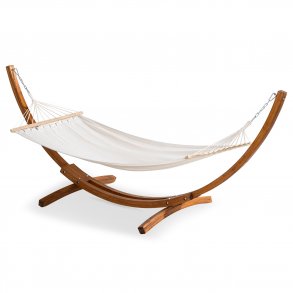 VENTURE DESIGN Hedvig hngekje med stativ - offwhite polyester og brun tr