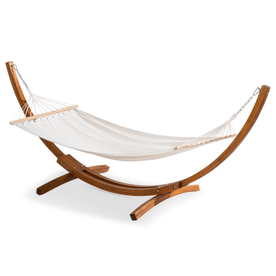 VENTURE DESIGN Hedvig hngekje med stativ - offwhite polyester og brun tr