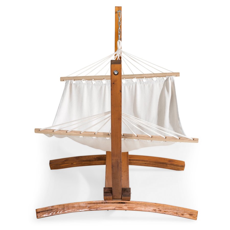 VENTURE DESIGN Hedvig hngekje med stativ - offwhite polyester og brun tr