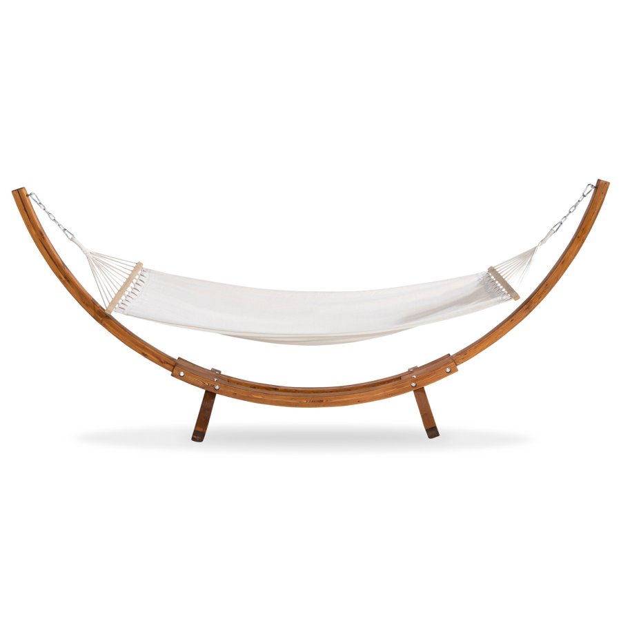 VENTURE DESIGN Hedvig hngekje med stativ - offwhite polyester og brun tr