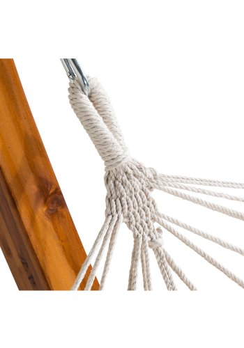 VENTURE DESIGN Hedvig hngekje med stativ - offwhite polyester og brun tr