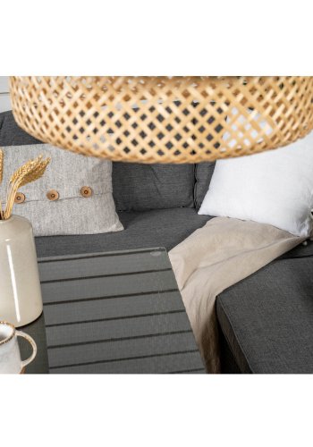 VENTURE DESIGN Watford hjrnesofa st - gr hynder, glas og sort polyrattan