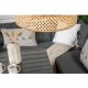 VENTURE DESIGN Watford hjrnesofa st - gr hynder, glas og sort polyrattan