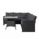 VENTURE DESIGN Watford hjrnesofa st - gr hynder, glas og sort polyrattan