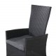 VENTURE DESIGN Padova recliner havestol, m. armln og hynde - gr polyester og sort polyrattan