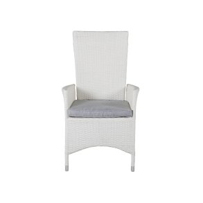 VENTURE DESIGN Padova - Recliner - White Wicker/grey cushion