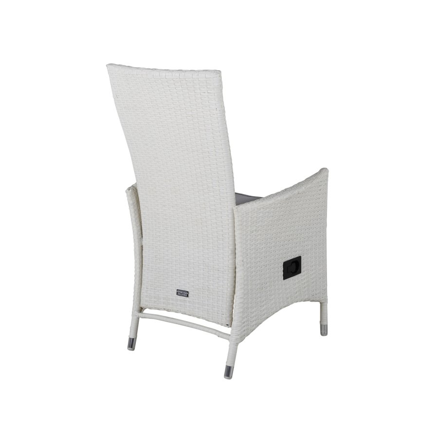 VENTURE DESIGN Padova - Recliner - White Wicker/grey cushion