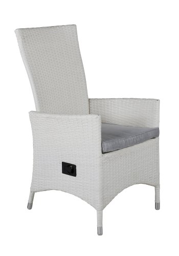 VENTURE DESIGN Padova - Recliner - White Wicker/grey cushion