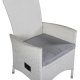 VENTURE DESIGN Padova - Recliner - White Wicker/grey cushion