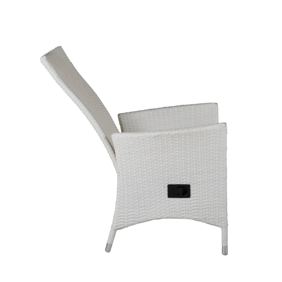 VENTURE DESIGN Padova - Recliner - White Wicker/grey cushion