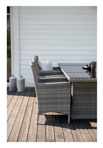 VENTURE DESIGN rektangulr Padova havebord - glas og gr aluminium (200x100)