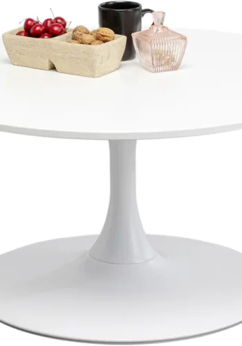 KARE DESIGN Schickeria sofabord, rund - hvid MDF og hvid stl (80)