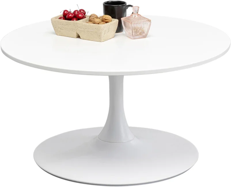 KARE DESIGN Schickeria sofabord, rund - hvid MDF og hvid stl (80)