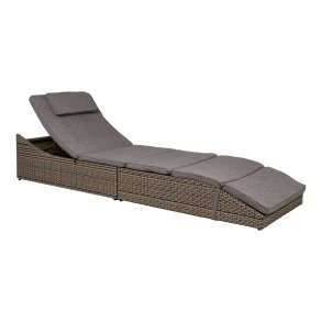 HOUSE NORDIC Solseng, polyrattan/polyester, sort, inkl. hynde