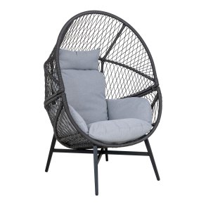 HOUSE NORDIC Loungestol, polyrattan, sort, inkl. hynder