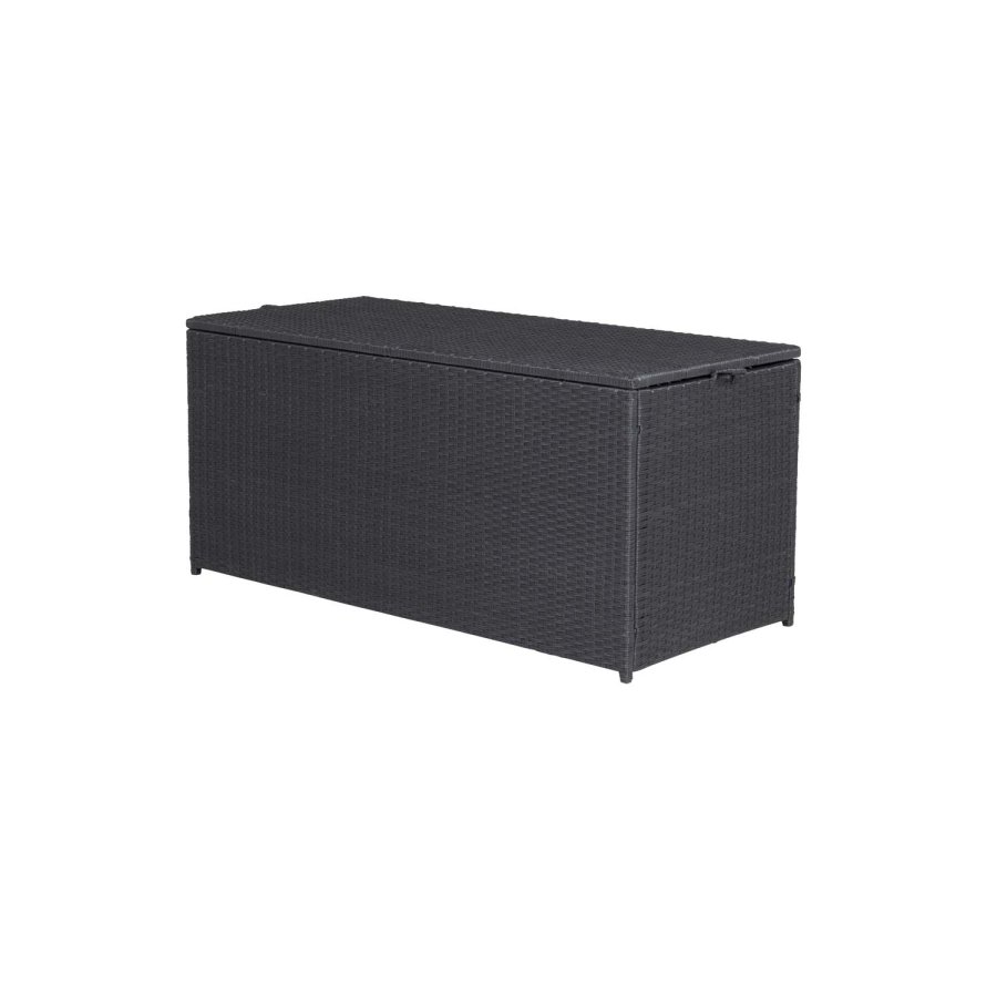 VENTURE DESIGN rektangulr London udendrs hyndeboks - sort rattan og stl 