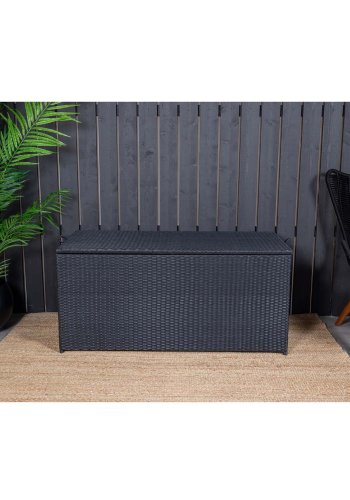 VENTURE DESIGN rektangulr London udendrs hyndeboks - sort rattan og stl 
