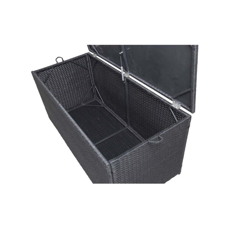 VENTURE DESIGN rektangulr London udendrs hyndeboks - sort rattan og stl 