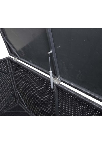 VENTURE DESIGN rektangulr London udendrs hyndeboks - sort rattan og stl 