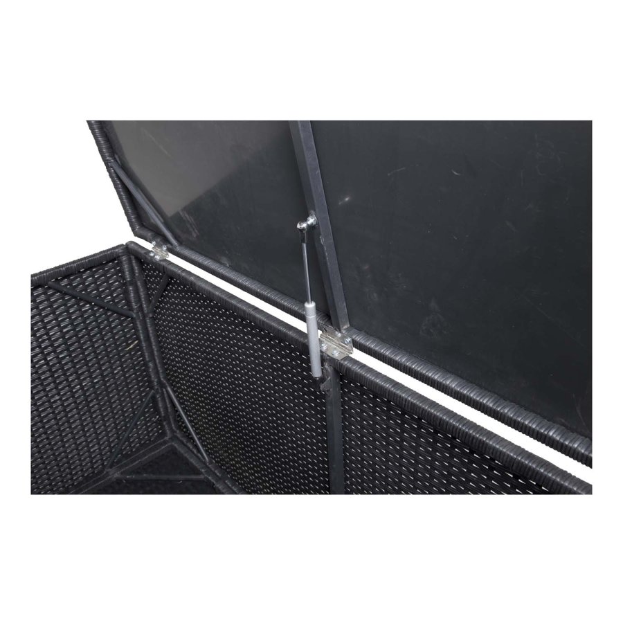 VENTURE DESIGN rektangulr London udendrs hyndeboks - sort rattan og stl 